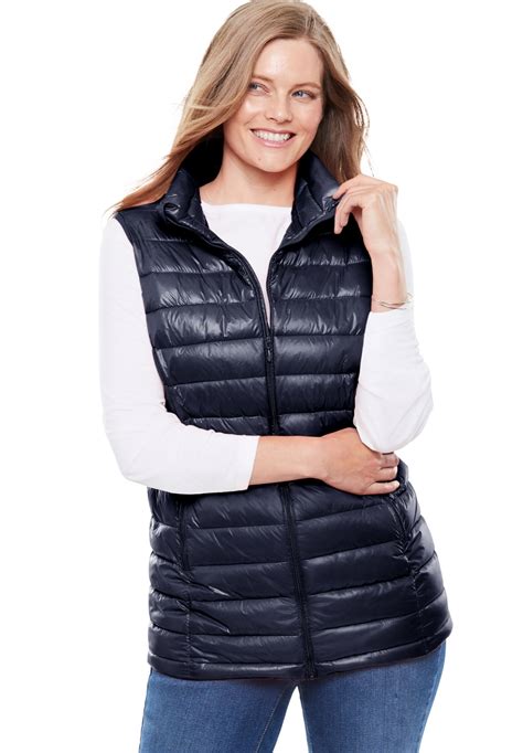 navy blue vest ladies